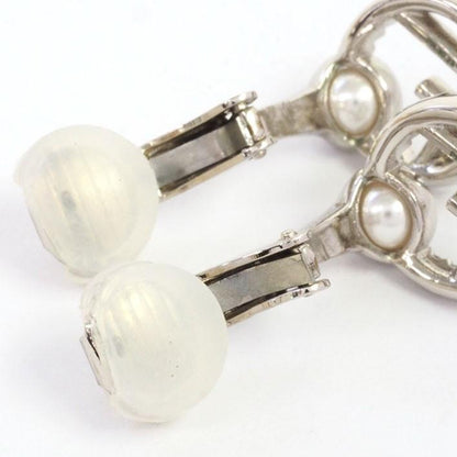 FENDI Earrings F is Rhinestone Women Accessory Authentic