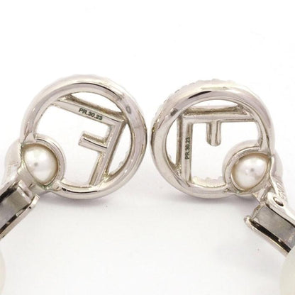FENDI Earrings F is Rhinestone Women Accessory Authentic
