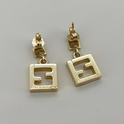FENDI Earrings FF Gold Women Accessory Authentic