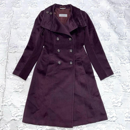 Max Mara SPORTMAX Long Coat Asian fit L 40 US size M Bordeaux Authentic