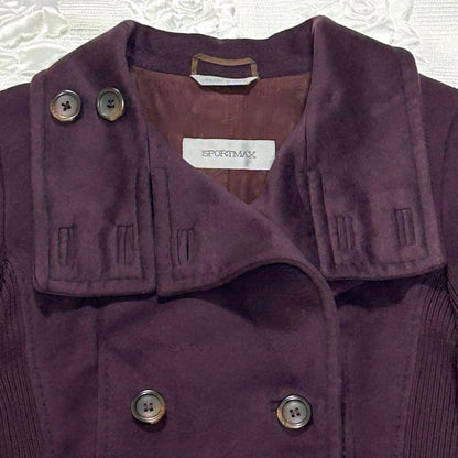 Max Mara SPORTMAX Long Coat Asian fit L 40 US size M Bordeaux Authentic