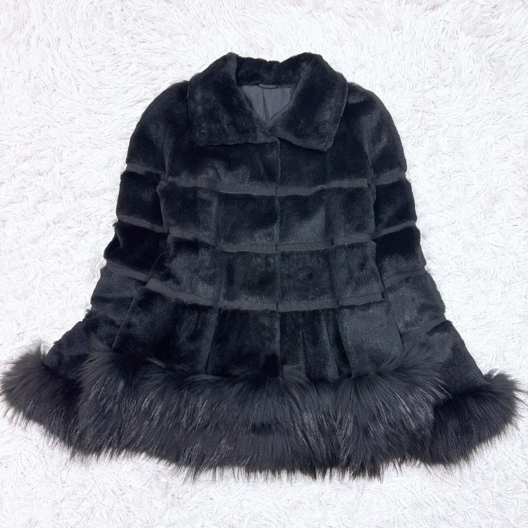 Max Mara Fur Coat Asian fit M 38 US size S Black Authentic