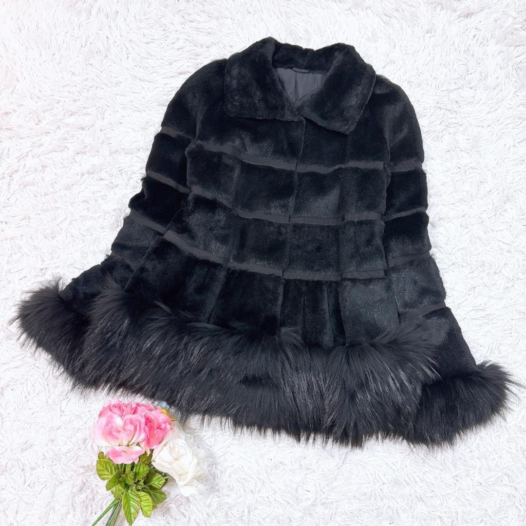 Max Mara Fur Coat Asian fit M 38 US size S Black Authentic