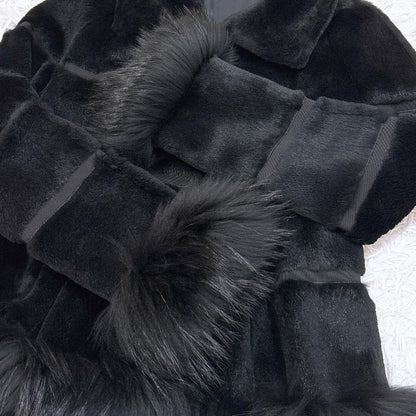 Max Mara Fur Coat Asian fit M 38 US size S Black Authentic
