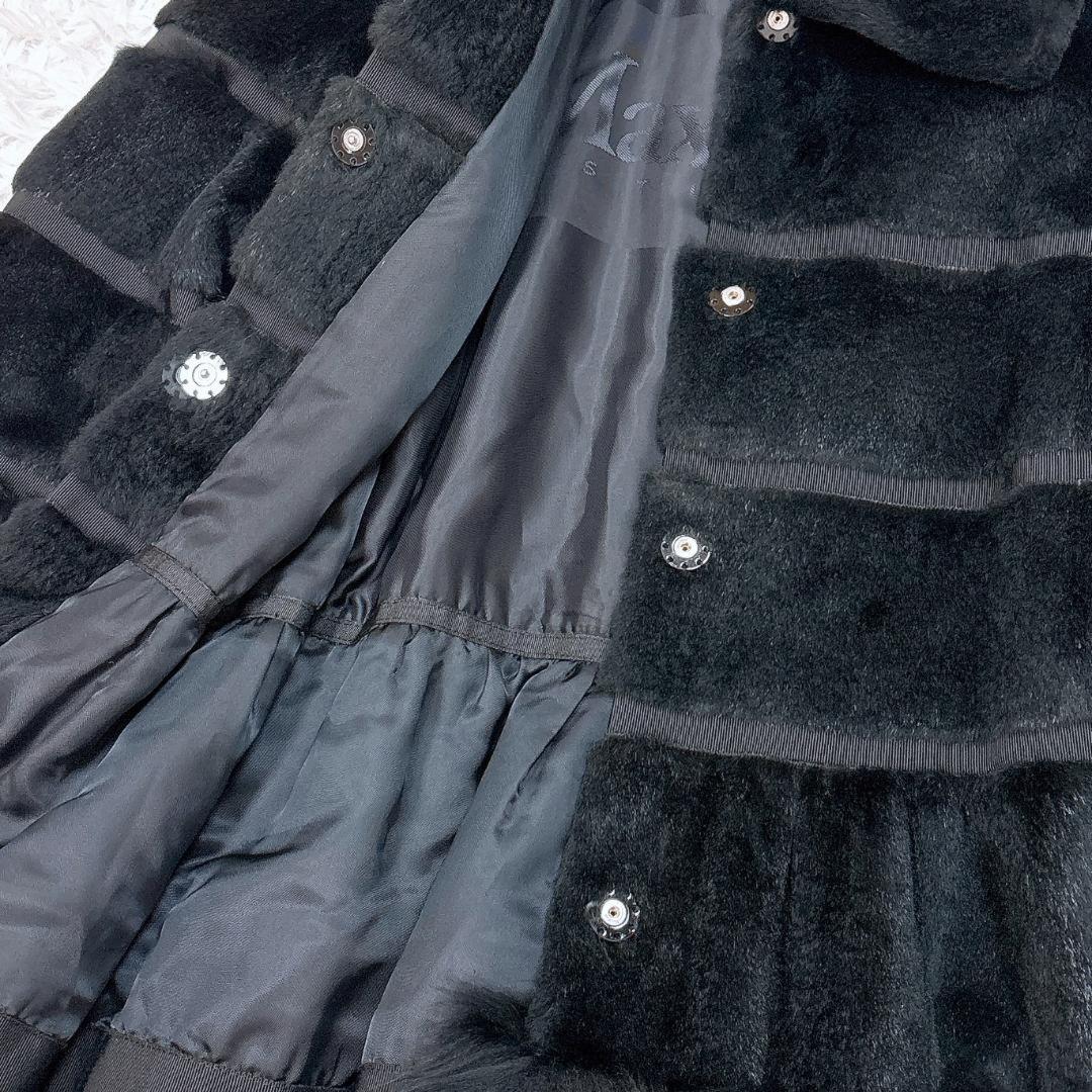 Max Mara Fur Coat Asian fit M 38 US size S Black Authentic