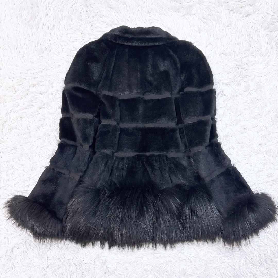 Max Mara Fur Coat Asian fit M 38 US size S Black Authentic