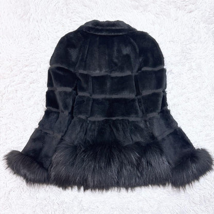 Max Mara Fur Coat Asian fit M 38 US size S Black Authentic