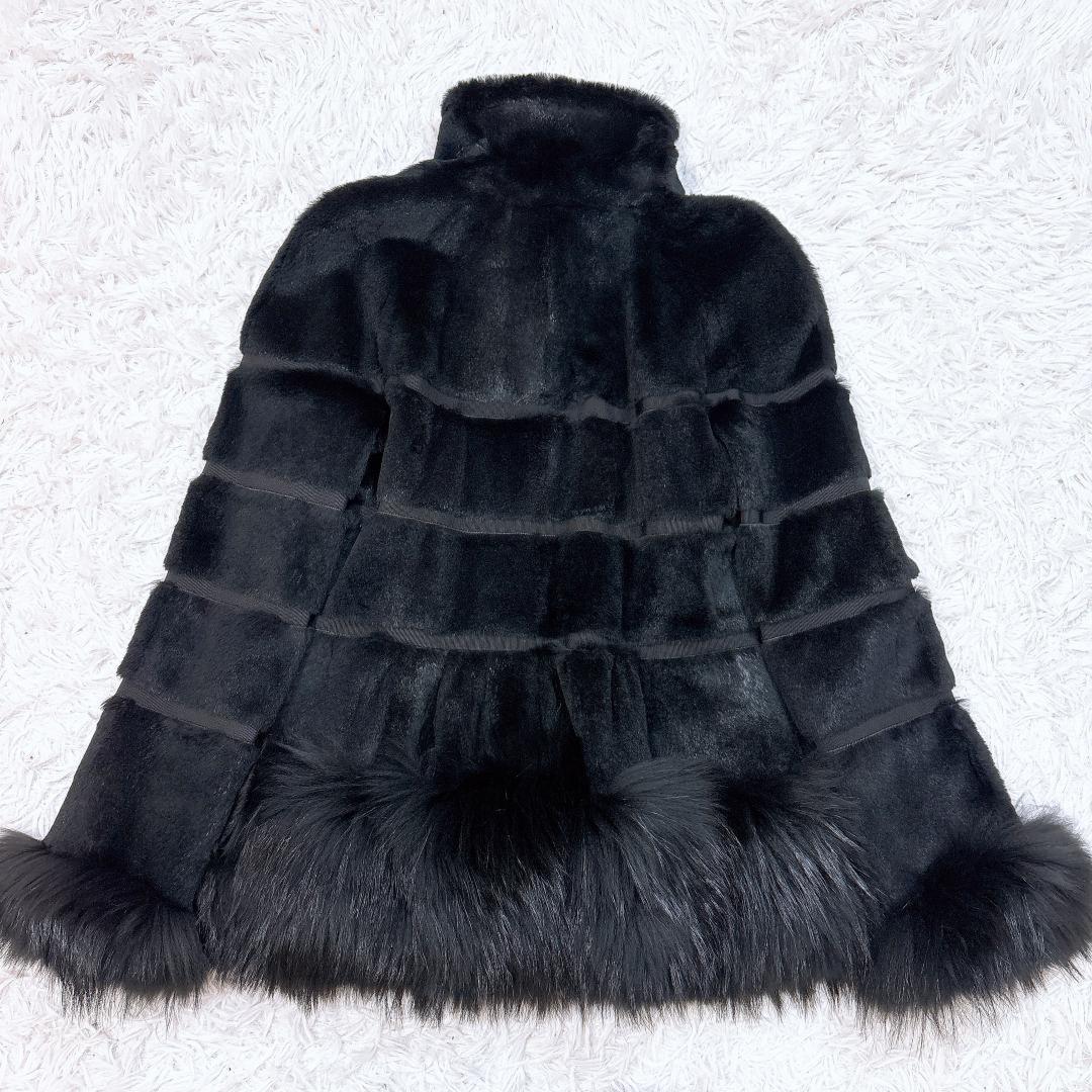 Max Mara Fur Coat Asian fit M 38 US size S Black Authentic
