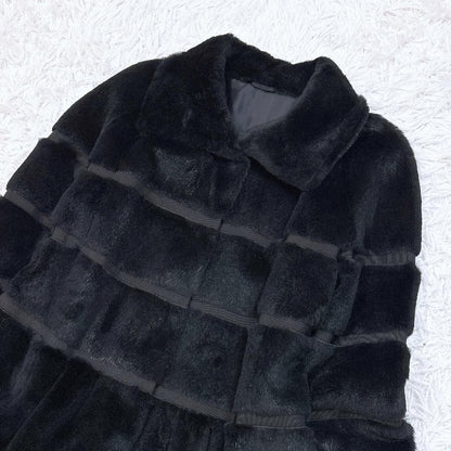 Max Mara Fur Coat Asian fit M 38 US size S Black Authentic