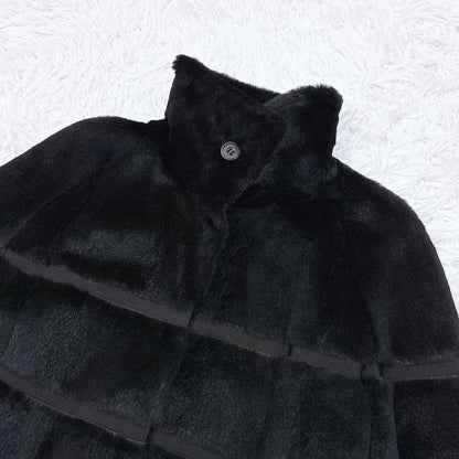 Max Mara Fur Coat Asian fit M 38 US size S Black Authentic
