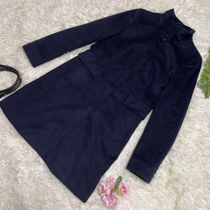 Max Mara Studio Long Coat Asian fit XL 42 US size L Navy Authentic