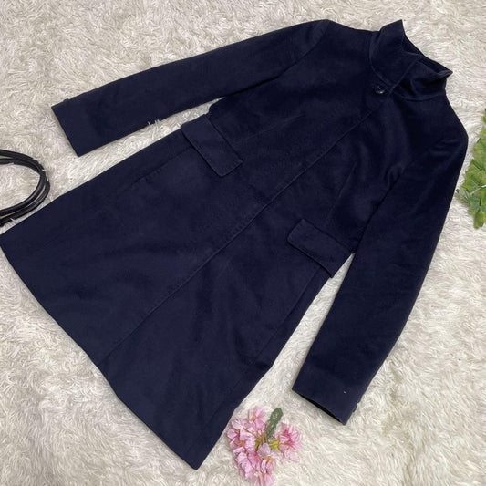 Max Mara Studio Long Coat Asian fit XL 42 US size L Navy Authentic