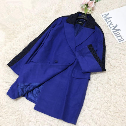 Max&Co Max Mara Long Coat Asian fit 4XL US size 3XL Blue Authentic