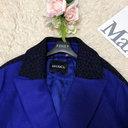Max&Co Max Mara Long Coat Asian fit 4XL US size 3XL Blue Authentic