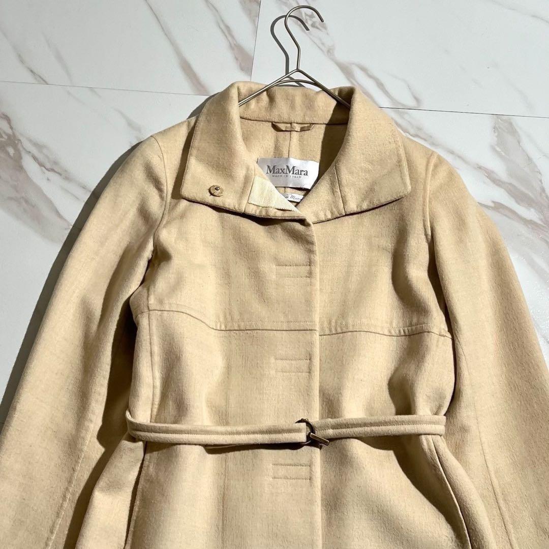 Max Mara Mint Cucito A Mano Long Coat Asian fit S 36 US size XS White Authentic