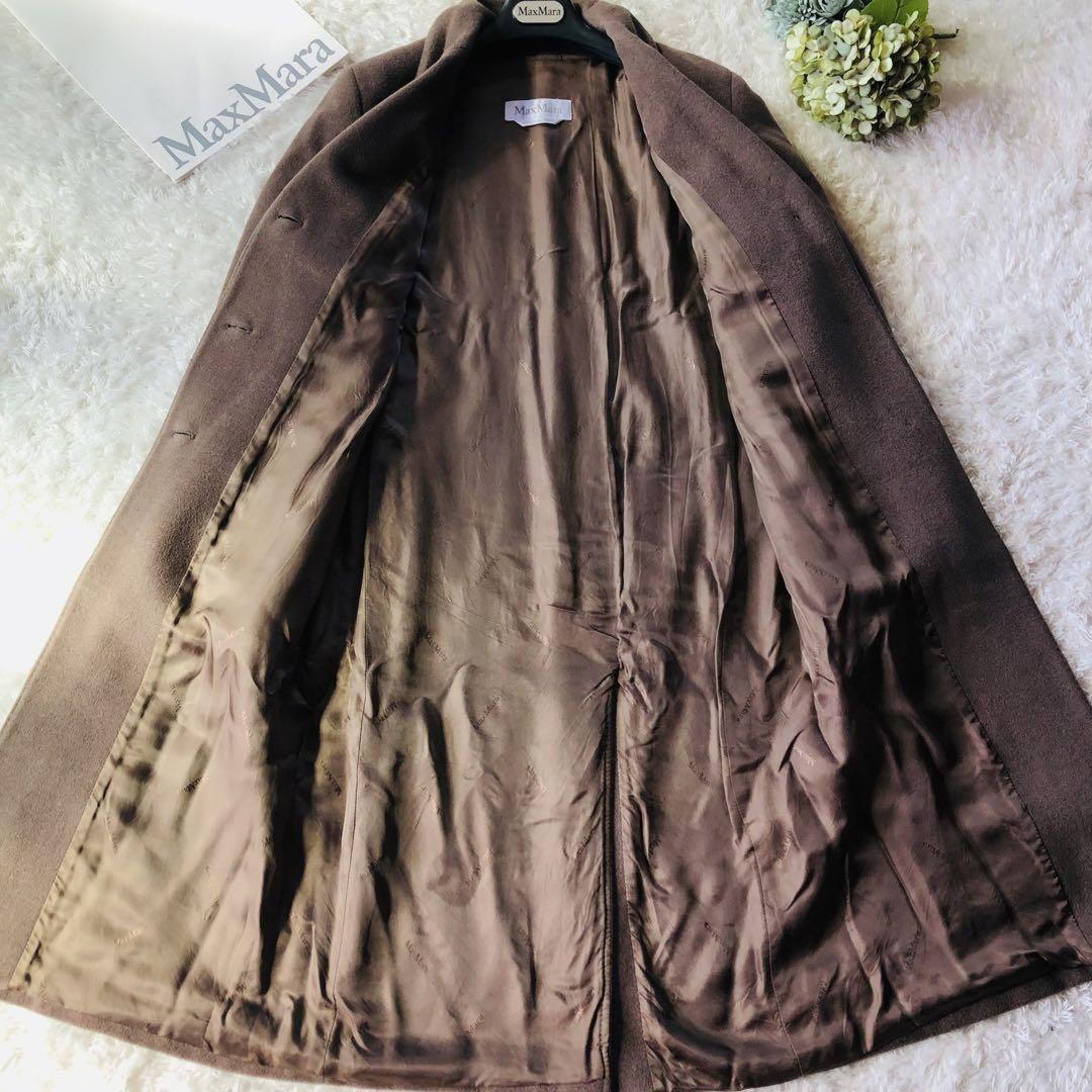 Max Mara Long Coat Asian fit M 38 US size S Olive khaki Authentic