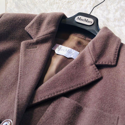 Max Mara Long Coat Asian fit M 38 US size S Olive khaki Authentic