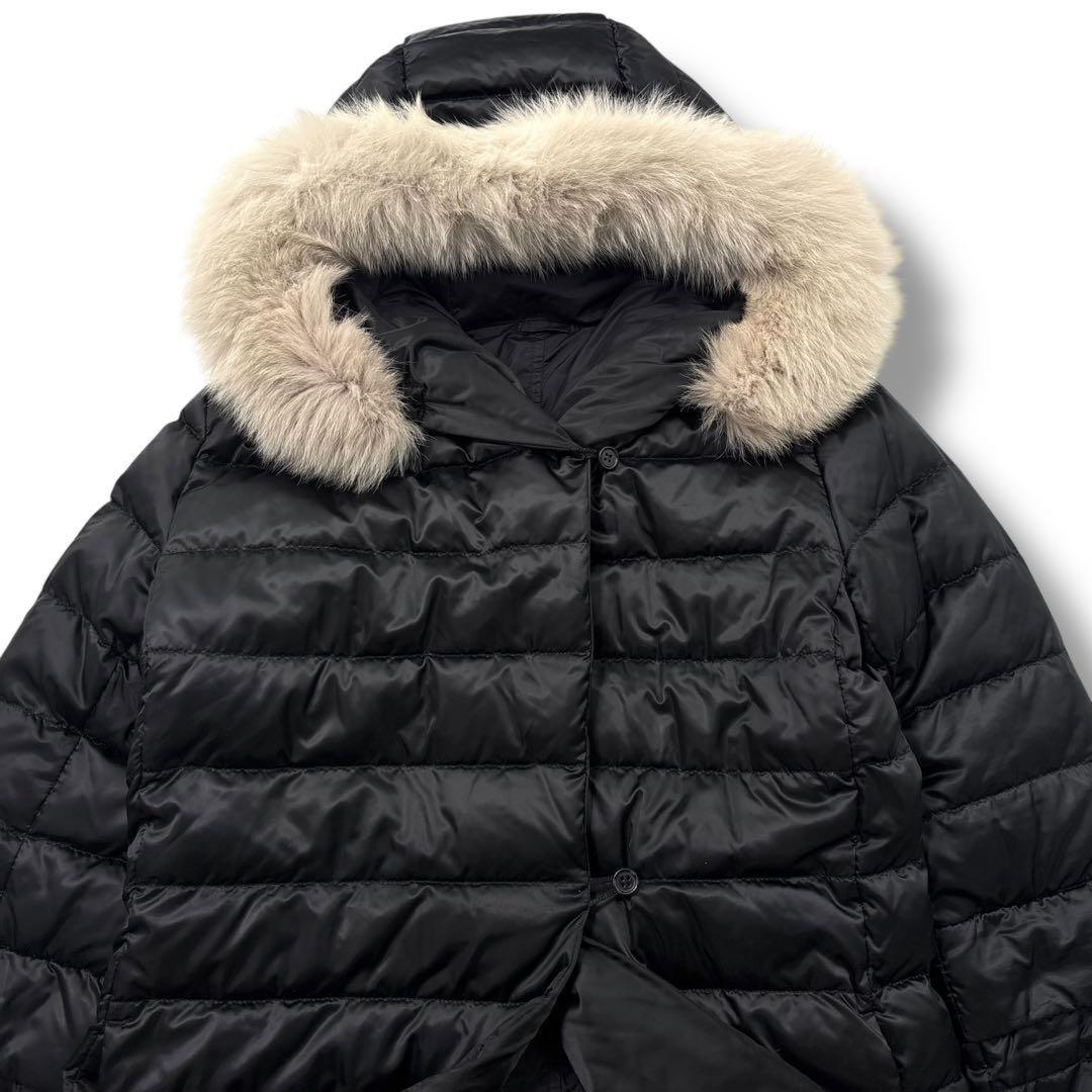 S Max Mara Long Down Coat 4way Asian fit L 40 US size M Black Authentic