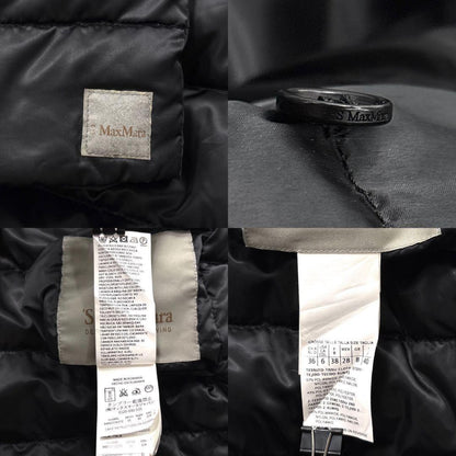 S Max Mara Long Down Coat 4way Asian fit L 40 US size M Black Authentic