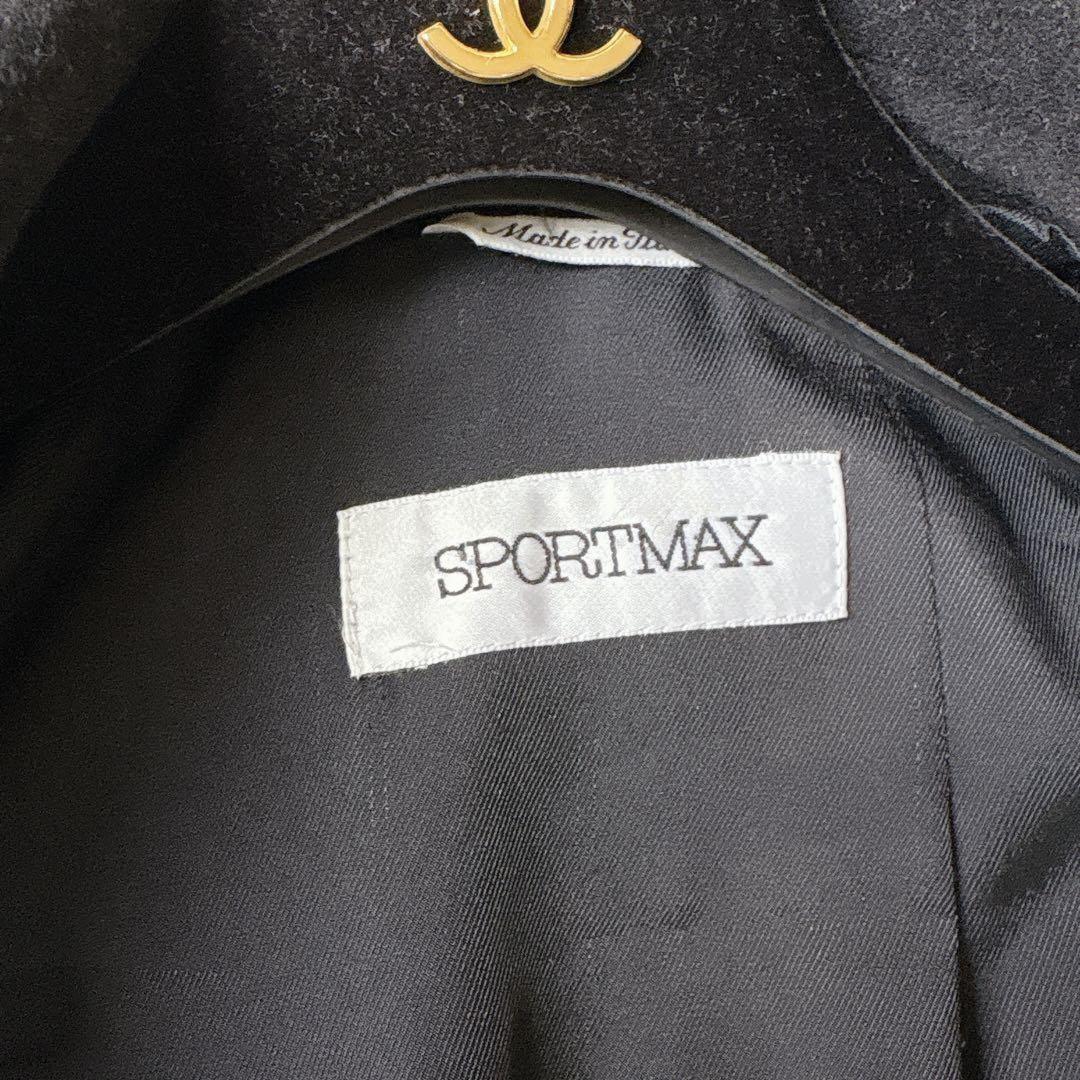 Max Mara SPORT MAX Long Coat Asian fit XL 42 US size L Black Authentic