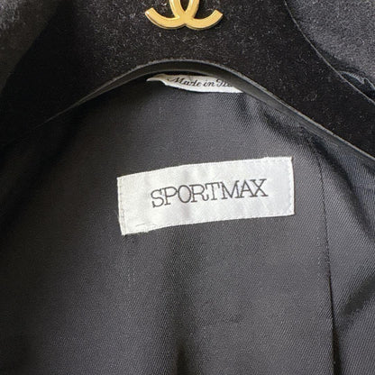 Max Mara SPORT MAX Long Coat Asian fit XL 42 US size L Black Authentic