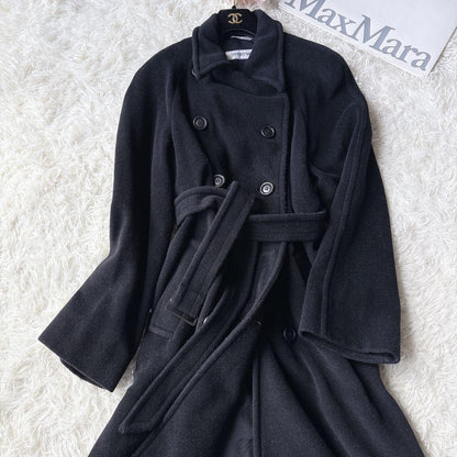 Max Mara SPORT MAX Long Coat Asian fit XL 42 US size L Black Authentic