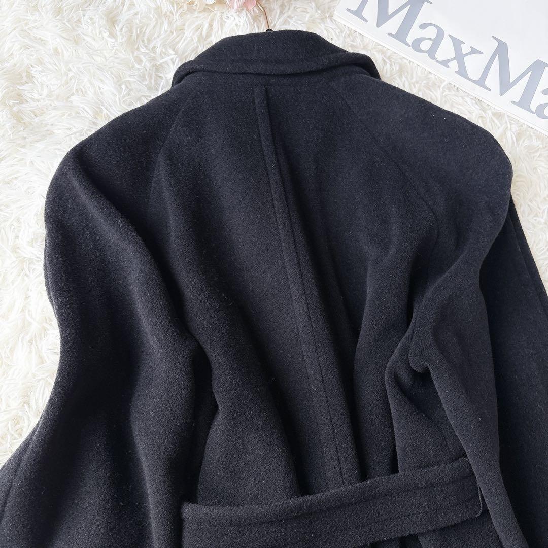 Max Mara SPORT MAX Long Coat Asian fit XL 42 US size L Black Authentic