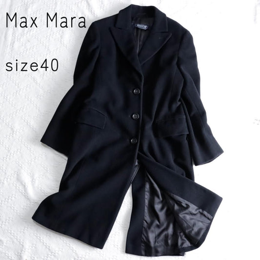 Max Mara WEEKEND Chester Coat Asian fit L 40 US size M Black Authentic