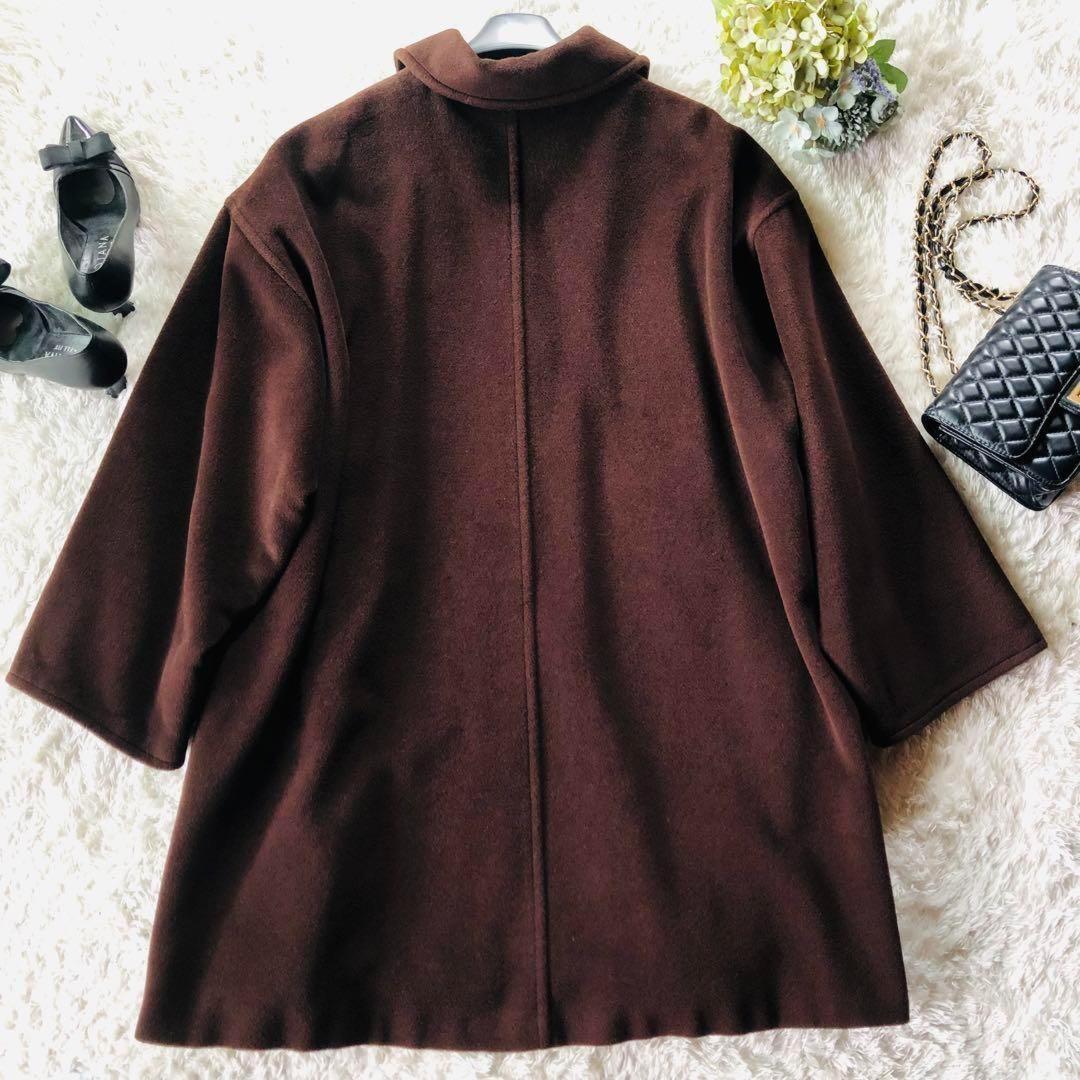 Max Mara Wool Coat Asian fit XL 42 US size L Brown Authentic