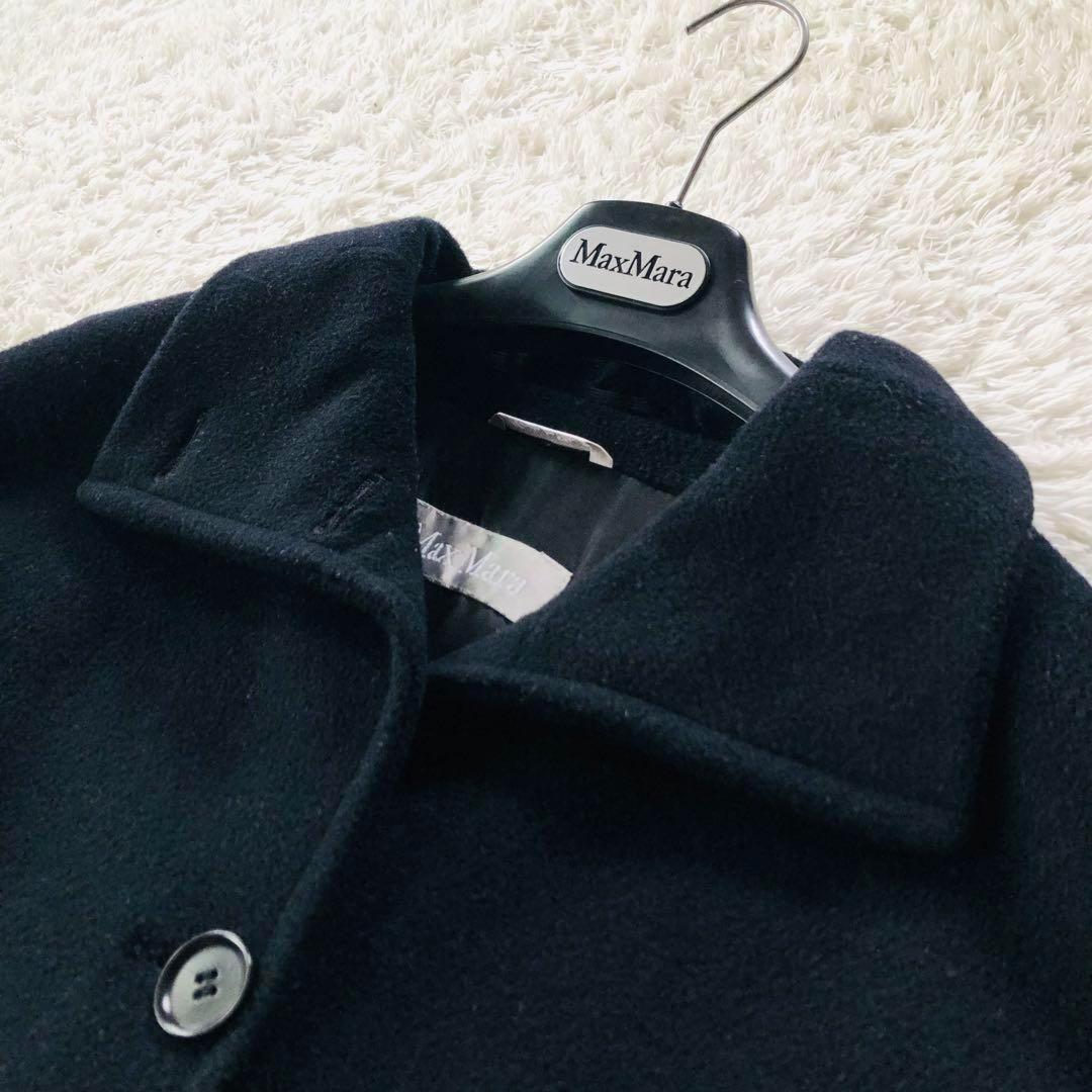 Max Mara Wool Long Coat Asian fit S 36 US size XS Black Authentic