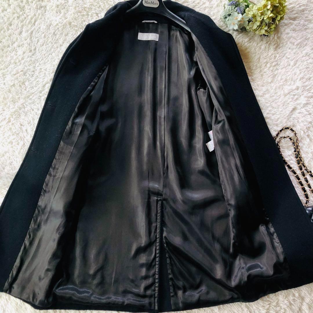 Max Mara Wool Long Coat Asian fit S 36 US size XS Black Authentic