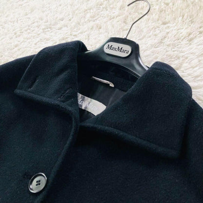 Max Mara Wool Long Coat Asian fit S 36 US size XS Black Authentic