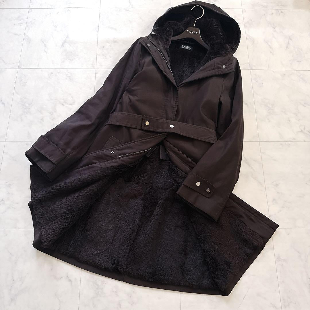 S Max Mara Coat Asian fit L US size M Dark Brown Authentic