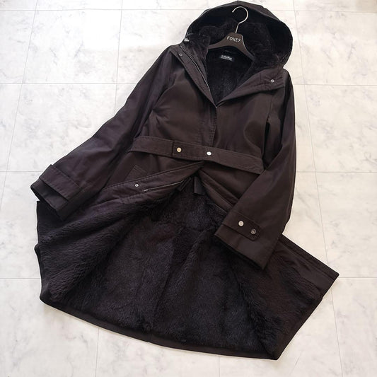 S Max Mara Coat Asian fit L US size M Dark Brown Authentic