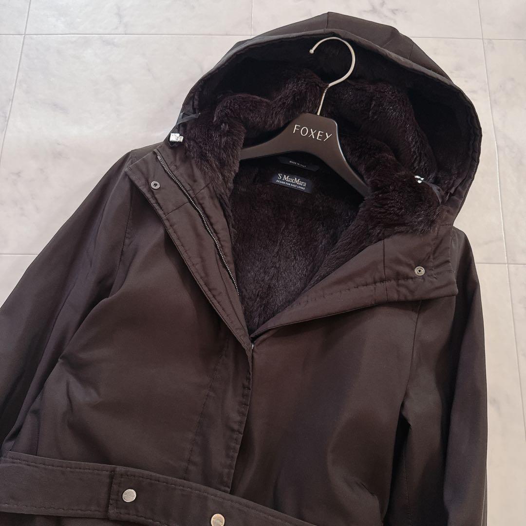 S Max Mara Coat Asian fit L US size M Dark Brown Authentic