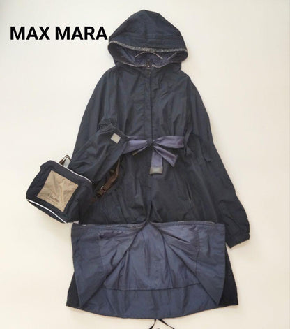 Max Mara Reversible Coat Asian fit S 36 US size XS Navy Dark Blue Authentic