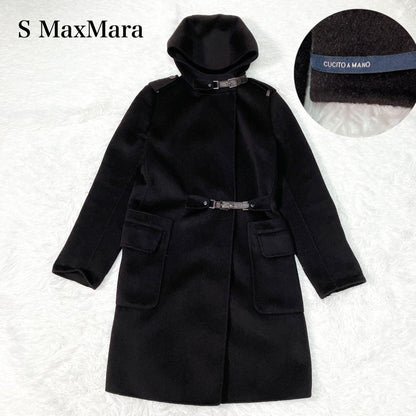 S Max Mara CUTITO A MANO Coat Asian fit M 38 US size S Dark Brown Authentic