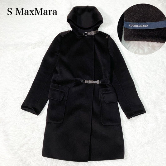 S Max Mara CUTITO A MANO Coat Asian fit M 38 US size S Dark Brown Authentic