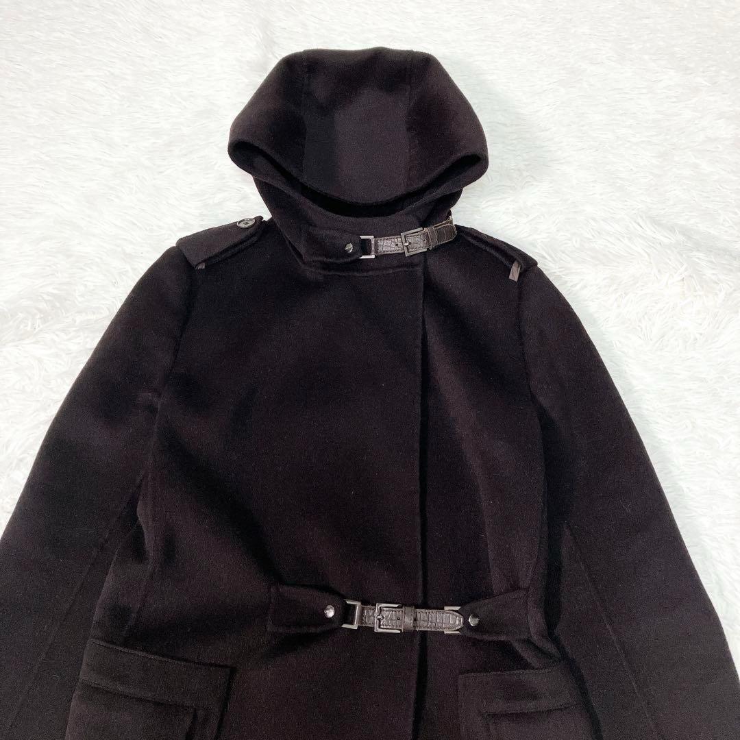 S Max Mara CUTITO A MANO Coat Asian fit M 38 US size S Dark Brown Authentic