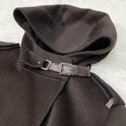 S Max Mara CUTITO A MANO Coat Asian fit M 38 US size S Dark Brown Authentic