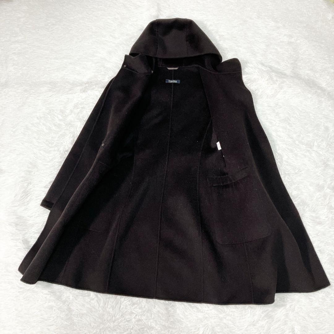 S Max Mara CUTITO A MANO Coat Asian fit M 38 US size S Dark Brown Authentic