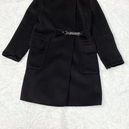 S Max Mara CUTITO A MANO Coat Asian fit M 38 US size S Dark Brown Authentic