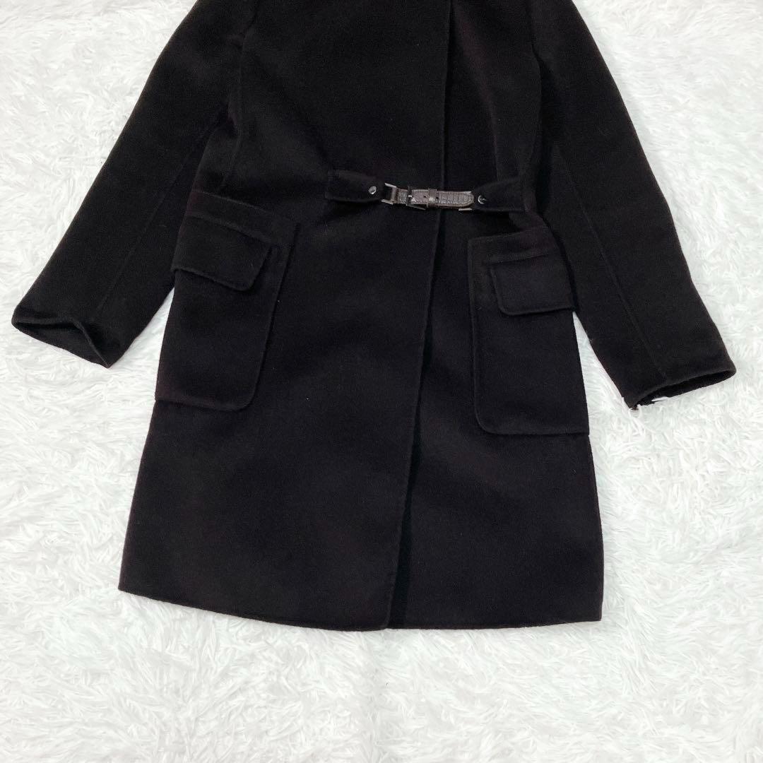 S Max Mara CUTITO A MANO Coat Asian fit M 38 US size S Dark Brown Authentic
