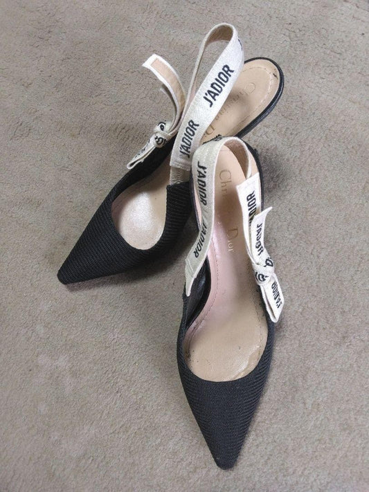 Christian Dior Shoes Pumps Heel J'ADIOR EU 37.5 US 7.5 Black Authentic