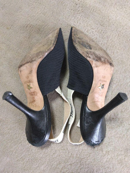 Christian Dior Shoes Pumps Heel J'ADIOR EU 37.5 US 7.5 Black Authentic
