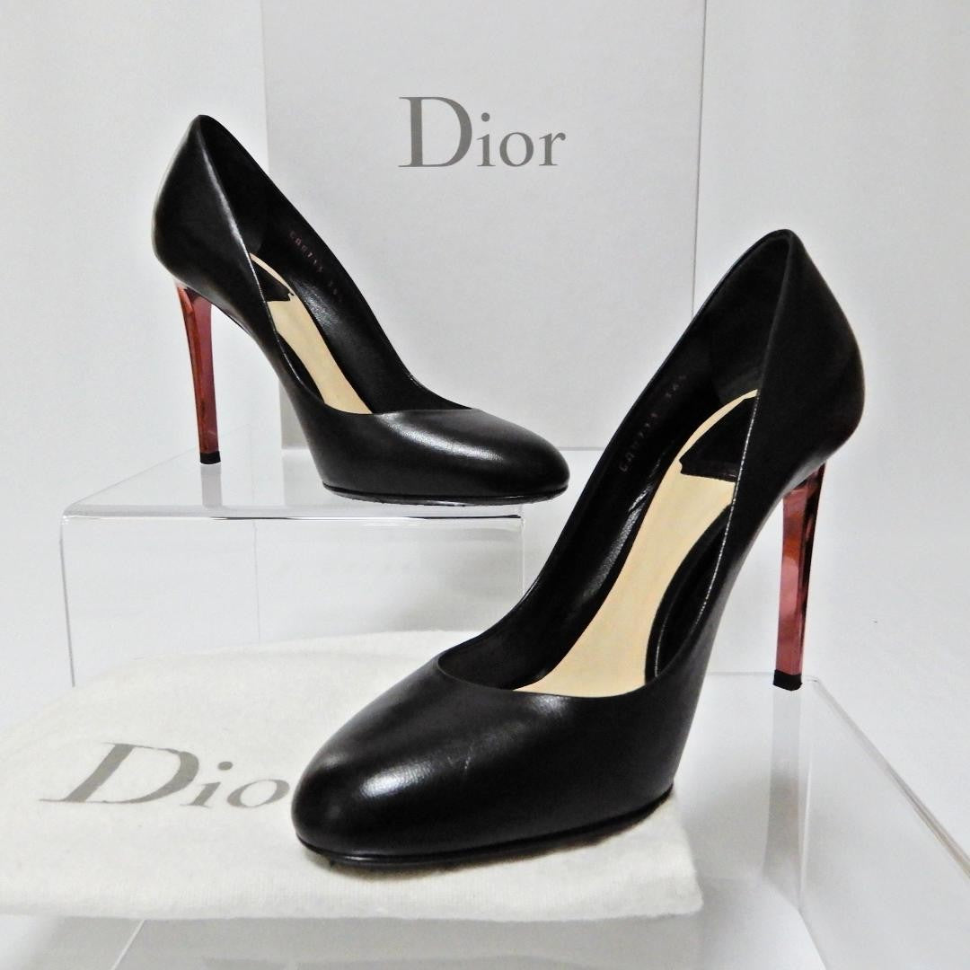 Christian Dior Shoes Pumps Heel EU 36.5 US 6.5 Leather Black Authentic