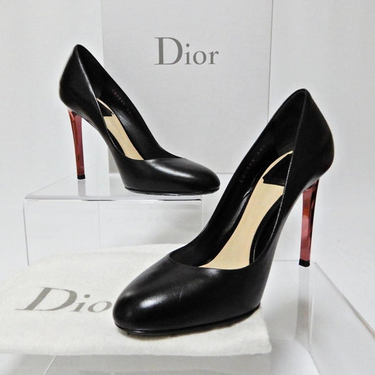 Christian Dior Shoes Pumps Heel EU 36.5 US 6.5 Leather Black Authentic