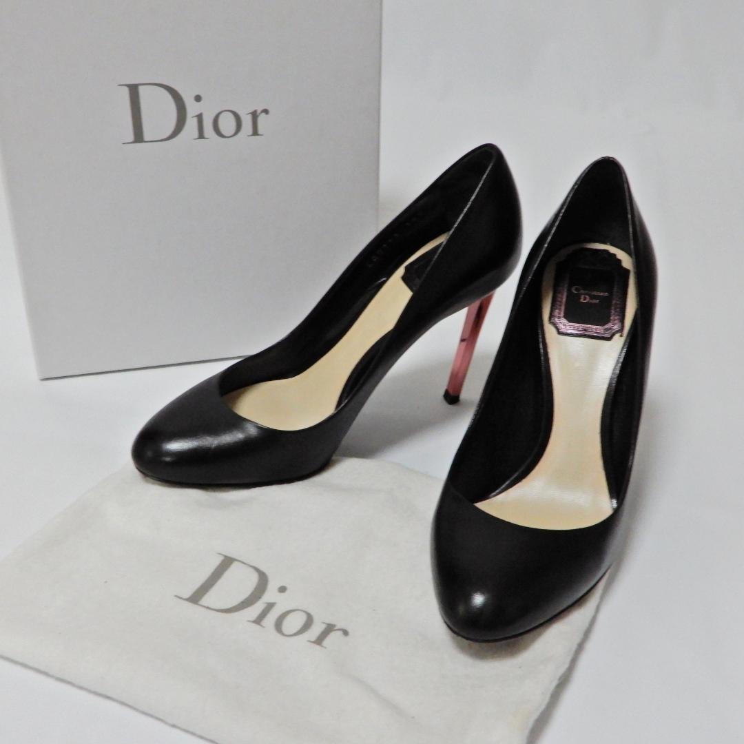 Christian Dior Shoes Pumps Heel EU 36.5 US 6.5 Leather Black Authentic