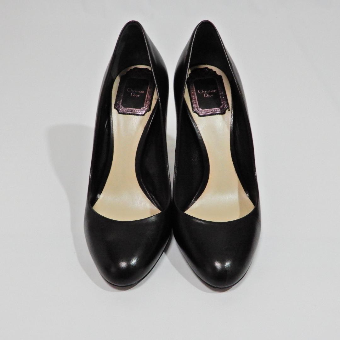 Christian Dior Shoes Pumps Heel EU 36.5 US 6.5 Leather Black Authentic