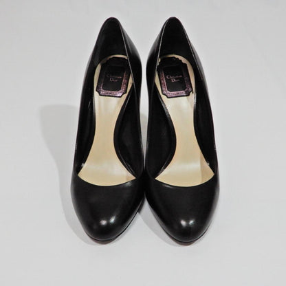 Christian Dior Shoes Pumps Heel EU 36.5 US 6.5 Leather Black Authentic